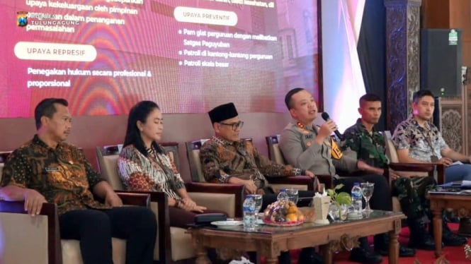 Kapolres dan Forkopimda Tulungagung saat rembuk Kamtibmas