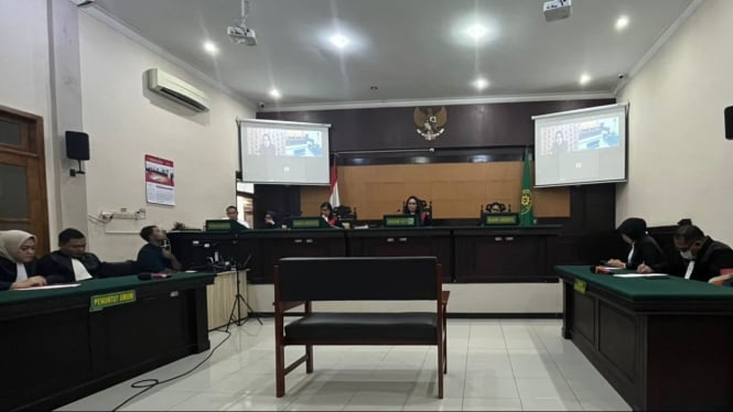 Sidang di ruangan Cakra Pengadilan Negeri  (PN) Mojokerto pada Kamis, 23 Januari 2025.