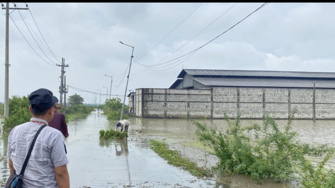 Pemukiman dan lahan pertanian di Desa Tempuran, Kecamatan Sooko, kembali digenangi air.