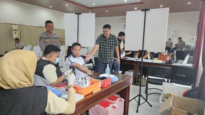 Polres Mojokerto Kota menggelar pemeriksaan kesehatan