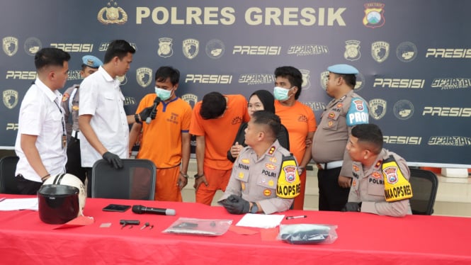 Pelaku dan penadah curanmor ditamgkap Polres Gresik