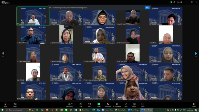 Apel Virtual Perdana Kemenkum Jatim