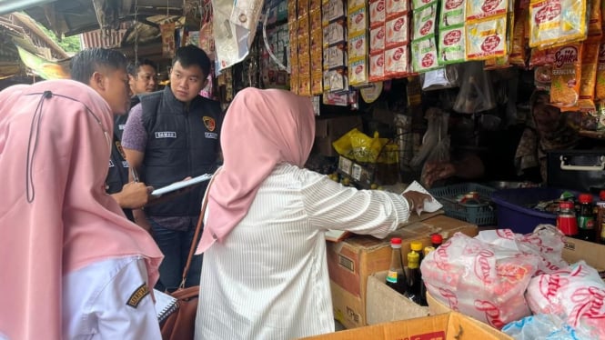 Tim Satgas Pangan Polres Mojokerto sidak pasar