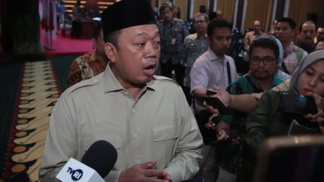 Menteri ATR Nusron Wahid di Grahadi Surabaya.