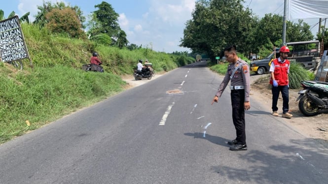 Lokasi kecelakaan di Mojokerto.