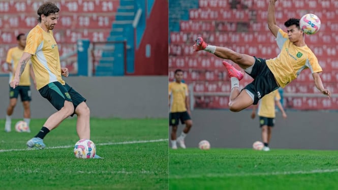 Persebaya saat Official Training di Stadion Brawijaya.