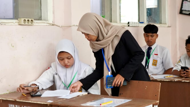 Anak sekolah di Kabupaten Kediri