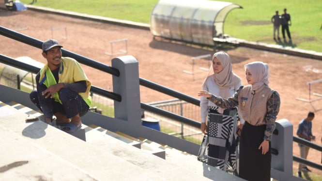 Stadion Brawijaya Kediri tengah proses perbaikan