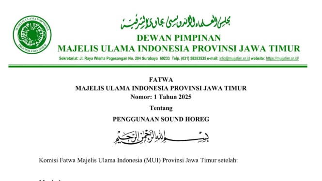 Fatwa MUI Jatim tentang sound horeg.