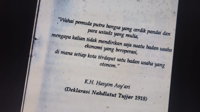 Ungkapan KH Hasyim Asy'ari saat deklarasi Nahdlatut Tujjar.
