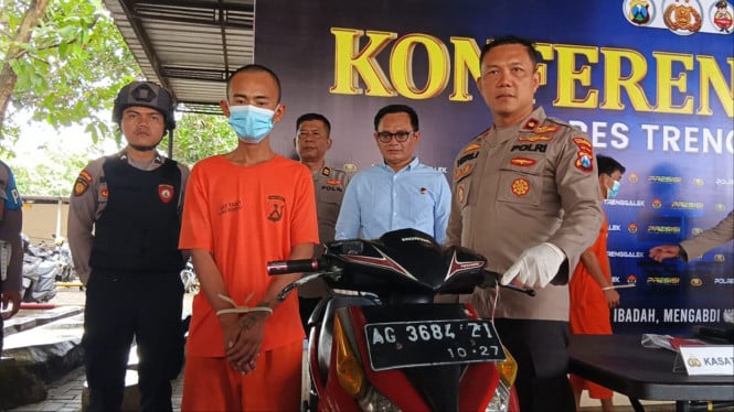 Pelaku maling motor asal Makasar beraksi di Trenggalek.