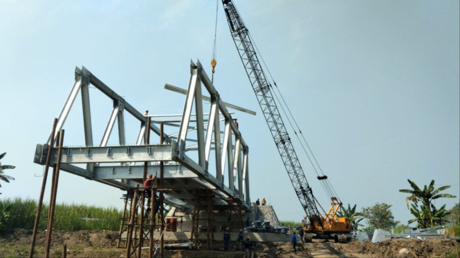 Progres pembangunan jembatan Talunbrak
