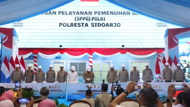 Groundbreaking SPPG yang dihadiri Kapolri di Sidoarjo.