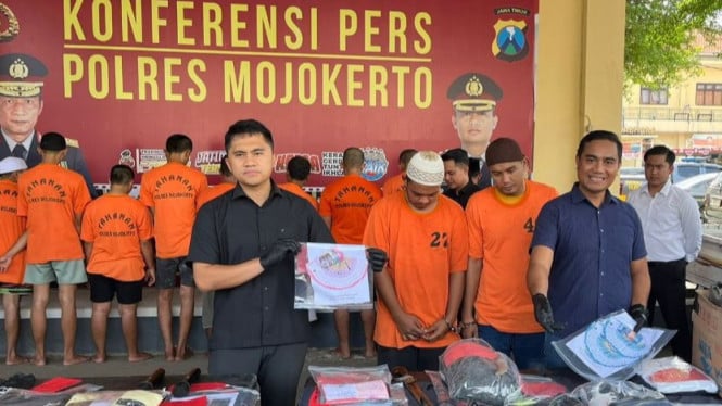 Polres Mojokerto konferensi pers penangkapan tersangka