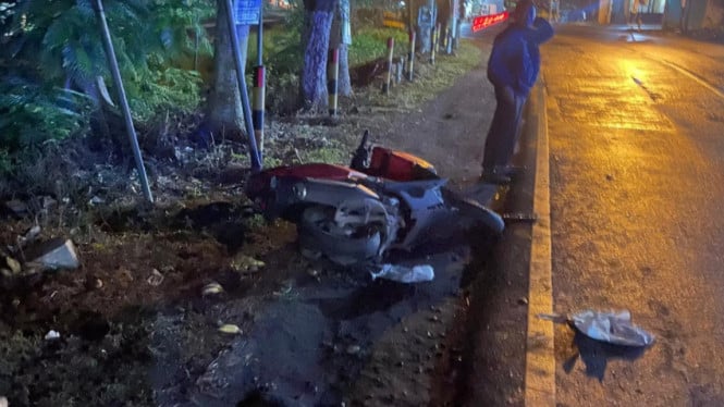 Kondisi motor dalam kecelakaan tunggal.