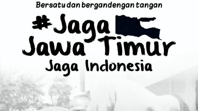 Poster seruan Jaga Jawa Timur dari kerusuhan.