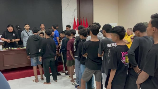 Pelajar di Mojokerto diamankan, diduga mau ikut demo.