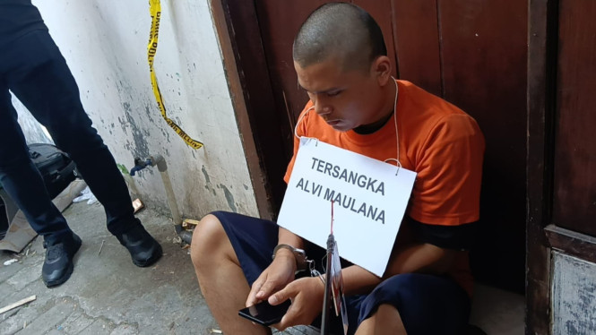 Tersangka mutilasi, Alvi Maulana, jalani rekonstruksi.