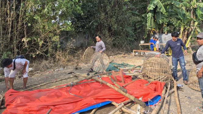 Lokasi sabung ayam yang digerebek Polres Mojokerto Kota.