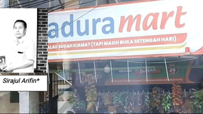 Ilustrasi toko kelontong Madura.