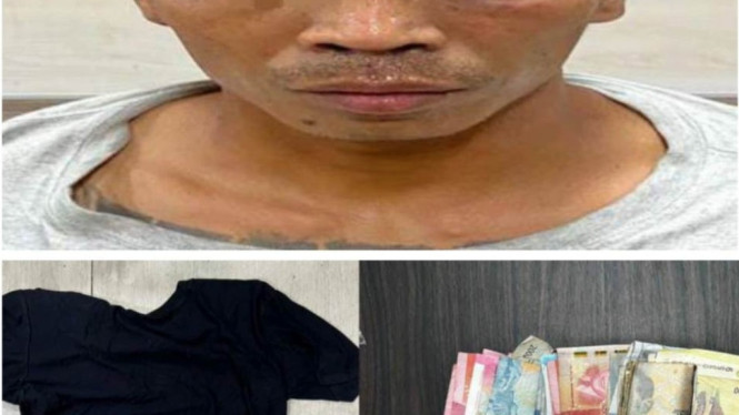 Pelaku pencurian uang Indomart di Gresik dan barang bukti