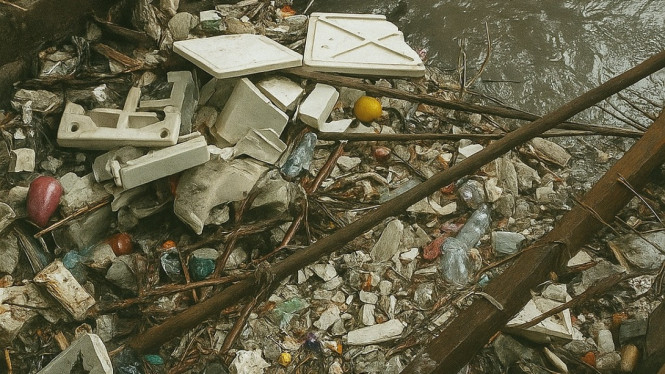 Sampah di Pintu Air Simo Kalang