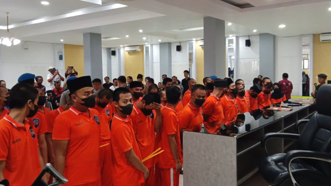 Puluhan tersangka narkoba di Polres Tulungagung.
