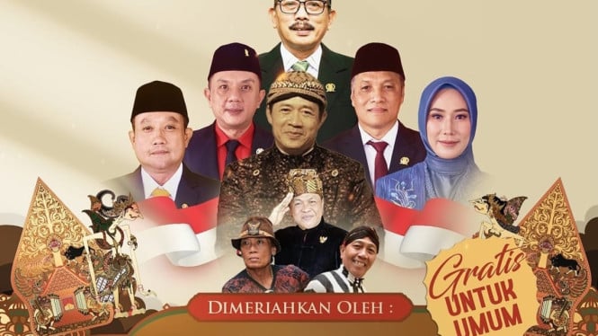 Poster Wayang Kulit dan Pasar UMKM.