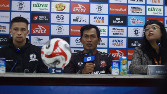 Jumpa Pers Madura United Jelang Lawan Borneo FC.