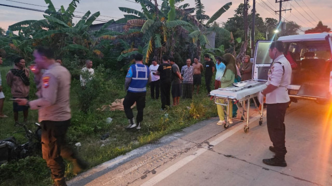 TKP Kecelakaan Tunggal di Jalan Raya Sukodadi-Plumbon.