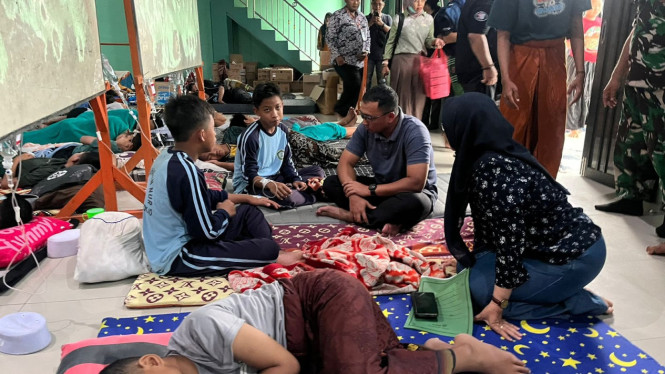 Santri di Ponpes An Nur yang diduga keracunan MBG.