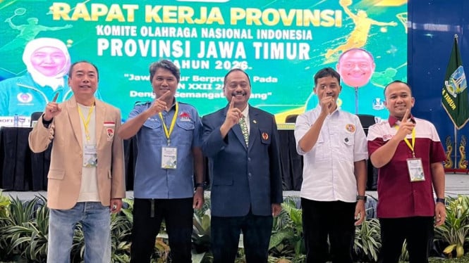 Pengurus KONI Jatim dan ORADO di Raker KONI Jawa Timur.