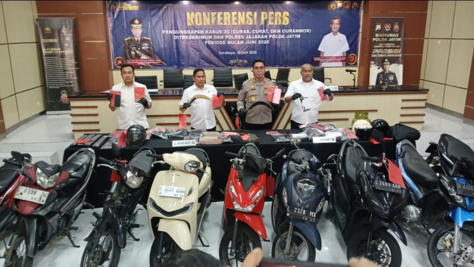 Polisi Tangkap 222 Penjahat di Jatim Selama Juni 2026, Sita Hampir 100 Kendaraan