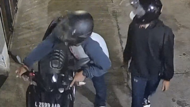Aksi Curanmor tertangkap CCTV