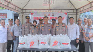 Bazar Sembako Murah Polres Pemalang Diserbu Warga, Cuma Bayar Rp 50 Ribu