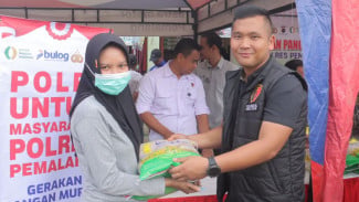 Polres Pemalang dan Bulog Tegal Gelar Beras Murah di Pasar Beji