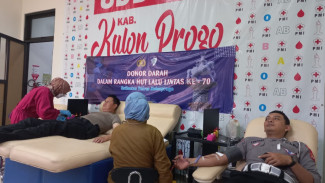 Peringati Hari Lalu Lintas Bhayangkara, Satlantas Polres Kulonprogo Donor Darah