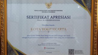 Kota Yogyakarta Raih Apresiasi BRIN, Indeks Daya Saing Daerah Tembus Peringkat Nasional