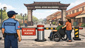 Akses Difabel Regol Ayom di Malioboro Masih Uji Coba