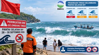 BMKG Peringatkan Gelombang Tinggi di Pantai Selatan DIY, Wisatawan dan Nelayan Diminta Waspada