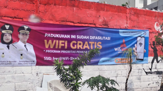 Pemasangan titik WiFI gratis di Sleman