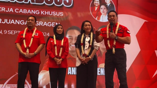 Andika Perkasa dan Hendrar Prihadi saat roadshow ke PDIP Sragen