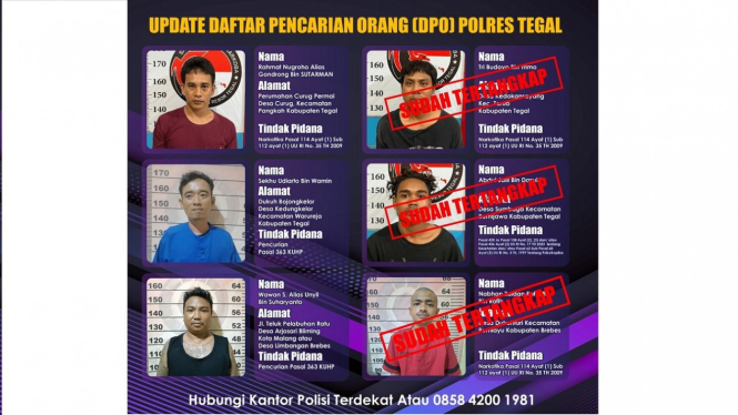 Tahanan Kabur Polres Tegal