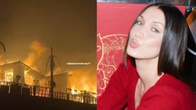 Rumah Artis Bella Hadid terbakar di Los Angeles