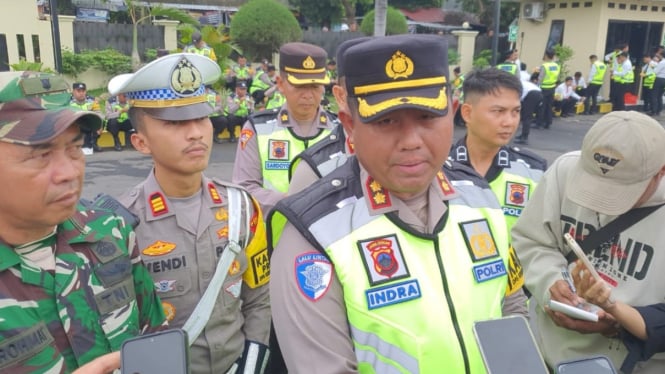 Kapolres Tegal AKBP Indra Waspada saat konferensi pers