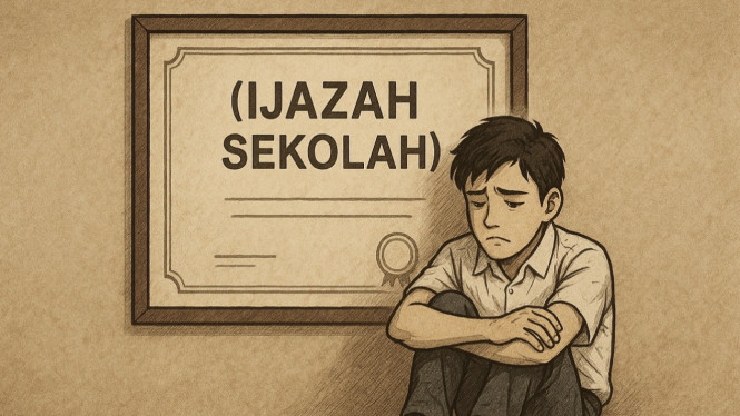 ilustrasi ijazah sekolah ditahan
