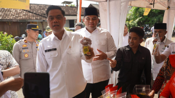 Bupati Witiarso meninjau stand UMKM Kecamatan Keling