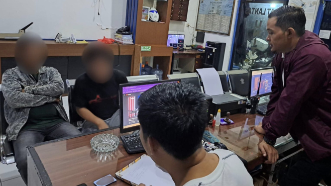 Sejumlah pelaku yang tertangkap operasi gabungan didata di Polres