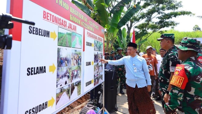 Grafik capaian pembangunan TMMD di Desa Kandangmas Kudus