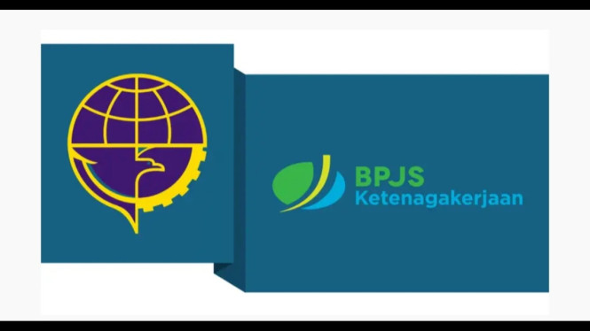 Dua logo Kemenhub dan BPJS Ketenagakerjaan